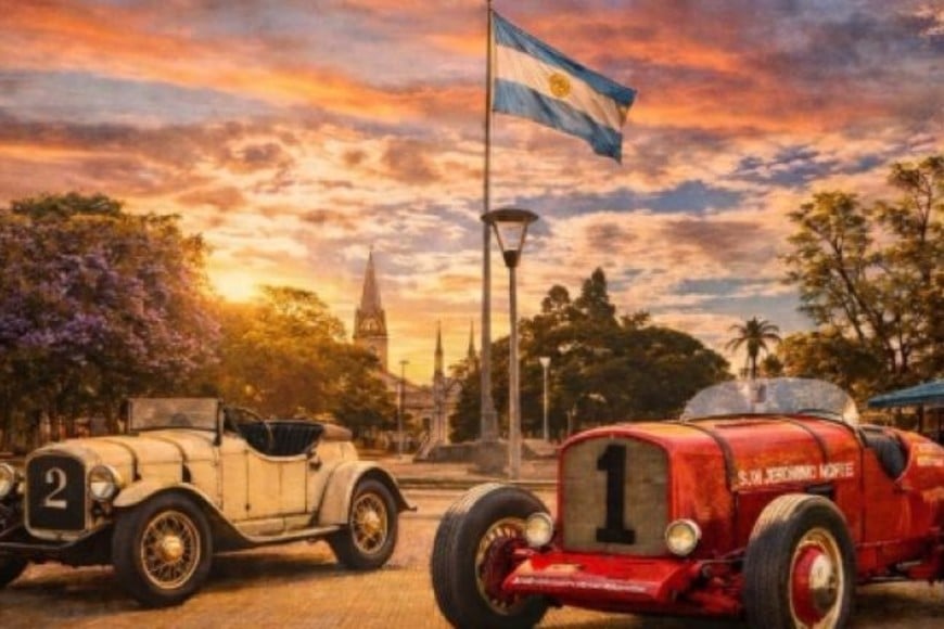 Vuelta a Las Colonias 2026: San Jerónimo Norte vuelve a ser el corazón del automovilismo histórico. Foto: Gentileza Municipalidad de SJN