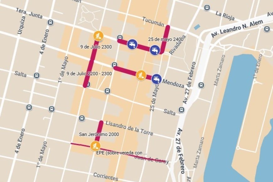 Mapa de intervenciones sabado 31/01.