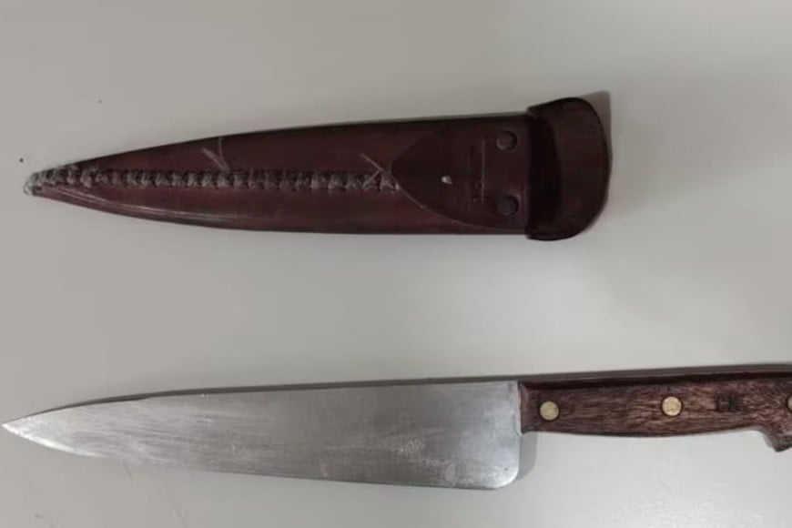 Al camionero le encontraron un cuchillo en la cabina del vehículo . Gentileza.