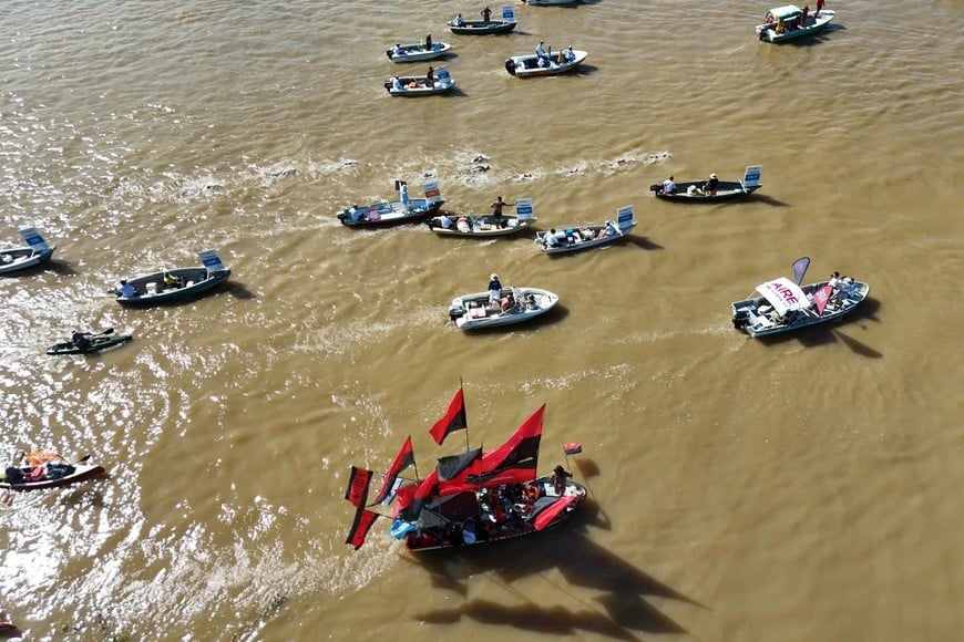 Desde el drone de El Litoral: así se vive la Maratón Santa Fe-Coronda. Foto: Fernando Nicola