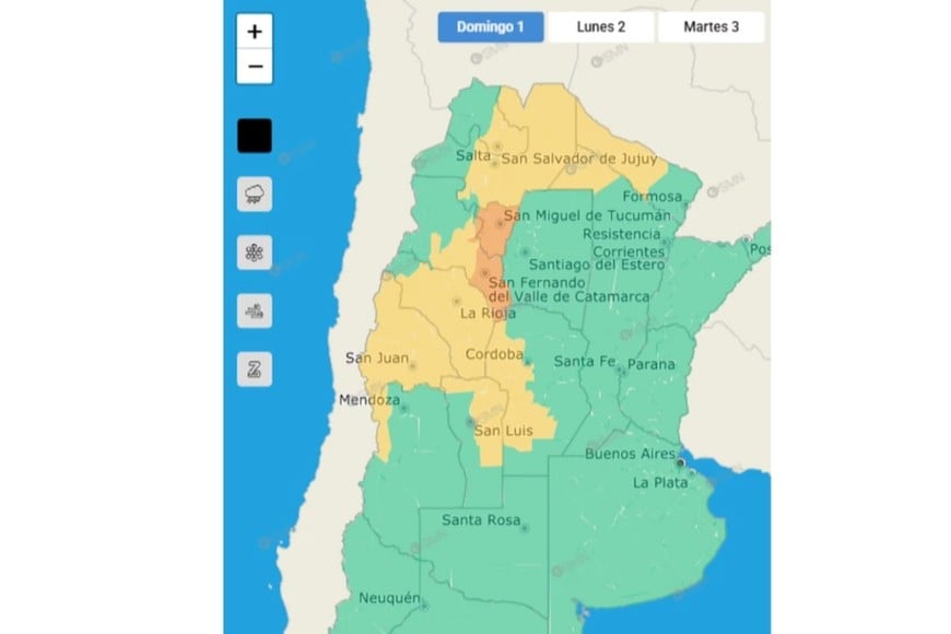 En las provincias donde rige la alerta naranja  se espera que el mal tiempo pueda intensificarse durante la tarde y la noche