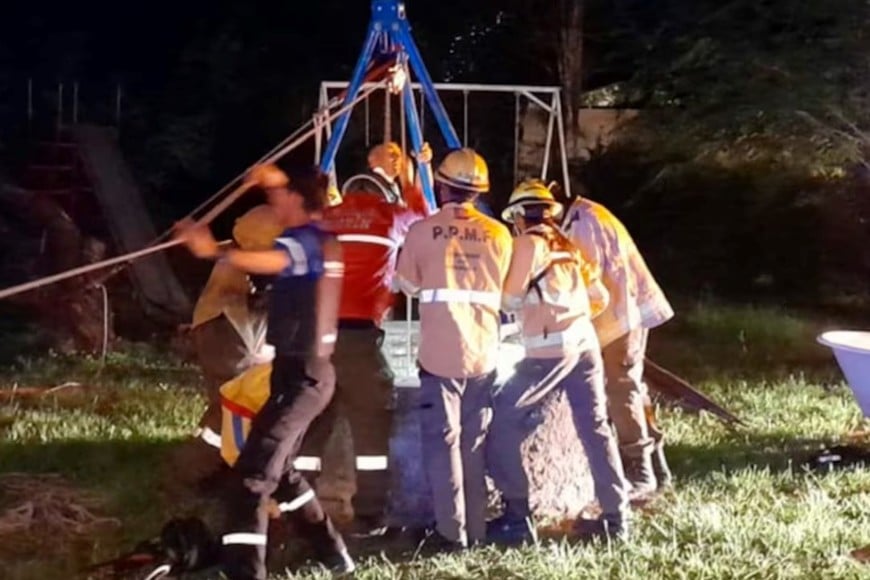 Los Bomberos Voluntarios de Cosquín, que montaron un operativo de rescate