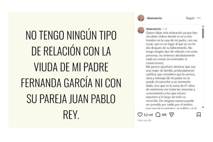 El descargo de Daiana en redes sociales.