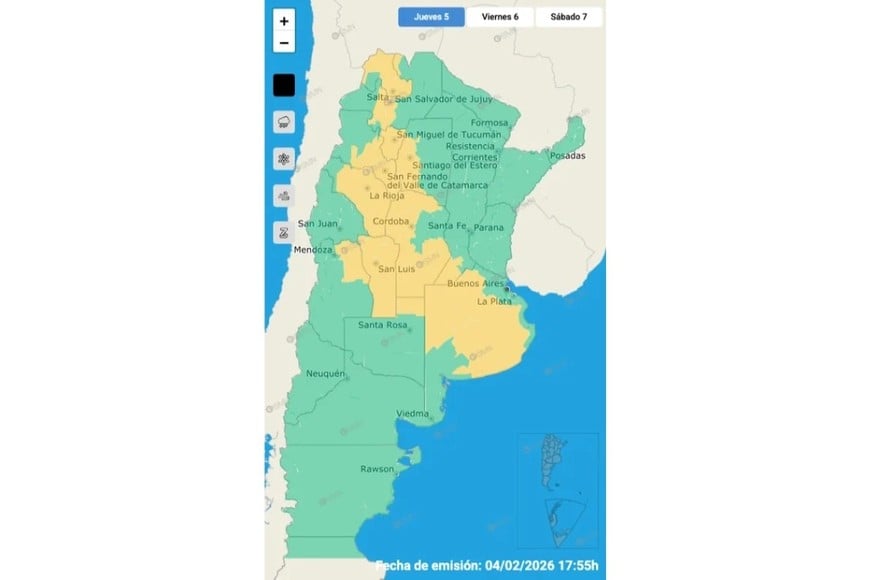 Alerta por tormentas de varias regiones del país. Crédito: NA.