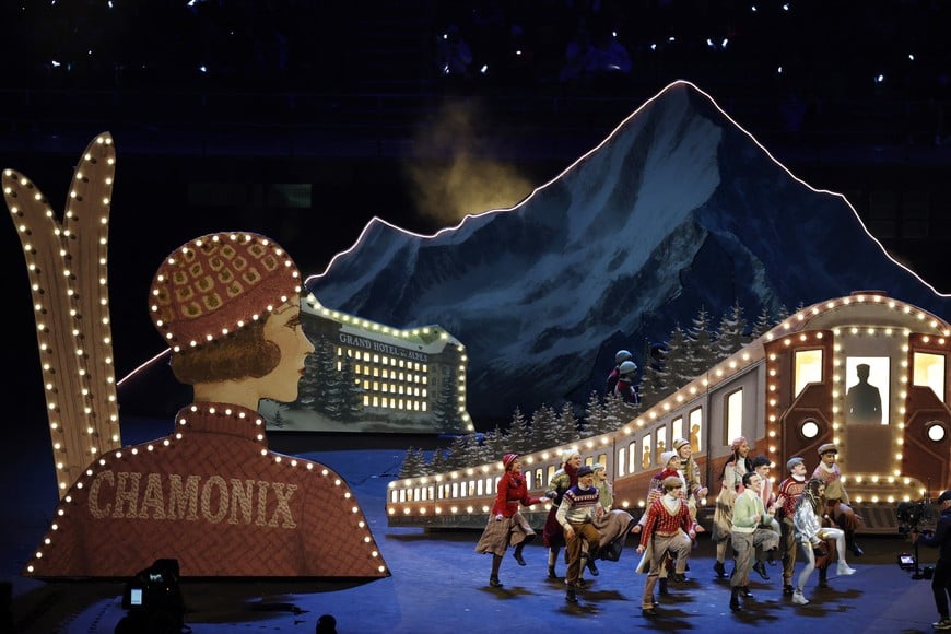 Milano Cortina 2026 Olympics - Opening Ceremony - San Siro Stadium, Milan, Italy - February 06, 2026.
General view of a performance showcasing 100 years of Winter Olympics REUTERS/Claudia Greco