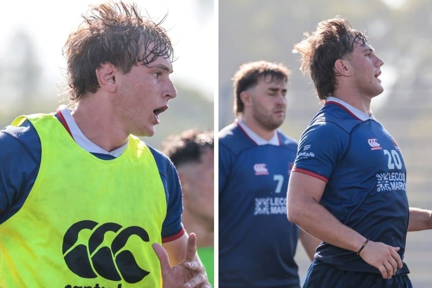 Bautista Benavides de Santa Fe Rugby Club y Franco Marizza del Paraná Rowing. Dos de los once Capibaras que serán Pumitas un par de días.