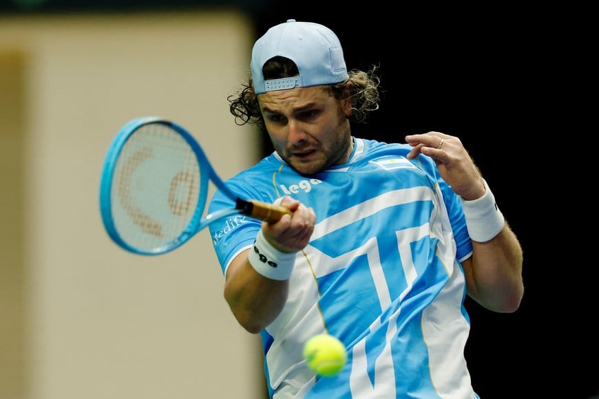 Tennis - Davis Cup - Qualifiers - South Korea v Argentina - Gijang Gymnasium, Busan, South Korea - February 7, 2026
Argentina's Marco Trungelliti in action during his match against South Korea's Kwon Soon-woo REUTERS/Kim Soo-Hyeon