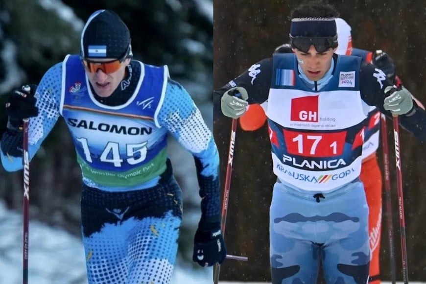 Franco Dal Farra y Mateo Sauma compitieron en esquiatlón y abrieron la participación argentina en esquí de fondo.