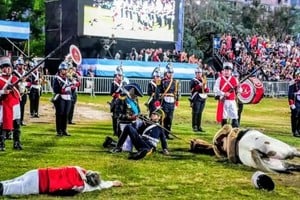 Pasquini y el momento de la caída del caballo.