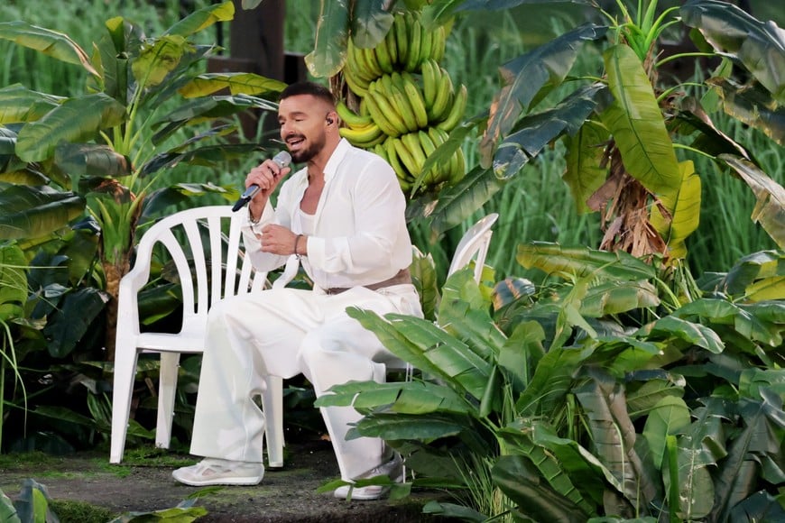 Super Bowl LX - Half-Time Show - New England Patriots v Seattle Seahawks - Levi's Stadium, Santa Clara, California, United States - February 8, 2026
Ricky Martin performs during the halftime show REUTERS/Jeenah Moon