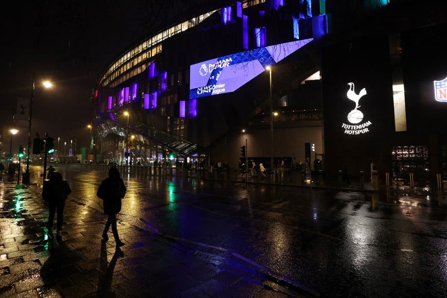 Soccer Football - Premier League - Tottenham Hotspur v Newcastle United - Tottenham Hotspur Stadium, London, Britain - February 10, 2026
General view outside the stadium before the match REUTERS/Chris Radburn EDITORIAL USE ONLY. NO USE WITH UNAUTHORIZED AUDIO, VIDEO, DATA, FIXTURE LISTS, CLUB/LEAGUE LOGOS OR 'LIVE' SERVICES. ONLINE IN-MATCH USE LIMITED TO 120 IMAGES, NO VIDEO EMULATION. NO USE IN BETTING, GAMES OR SINGLE CLUB/LEAGUE/PLAYER PUBLICATIONS. PLEASE CONTACT YOUR ACCOUNT REPRESENTATIVE FOR FURTHER DETAILS..