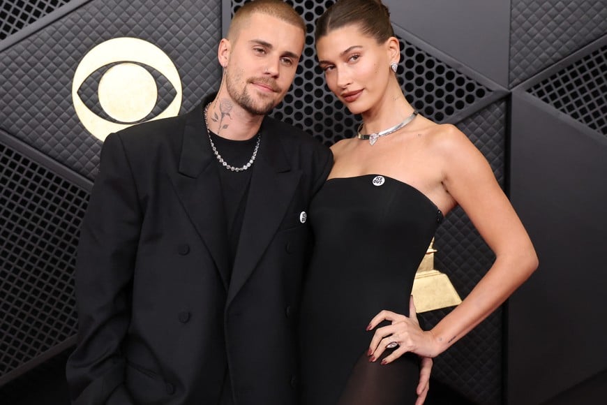 Justin Bieber and his wife Hailey Bieber pose at the red carpet during the 68th Annual Grammy Awards in Los Angeles, California, U.S., February 1, 2026. REUTERS/Mario Anzuoni