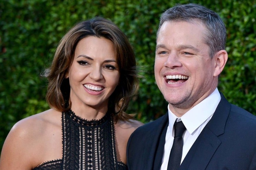 Matt Damon y su esposa argentina Luciana Barroso.