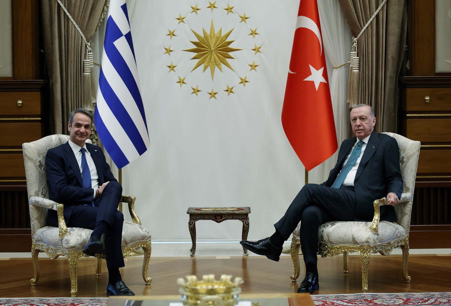 El presidente de Turquía, Tayyip Erdogan, se reúne con el primer ministro griego, Kyriakos Mitsotakis Créditos: REUTERS 