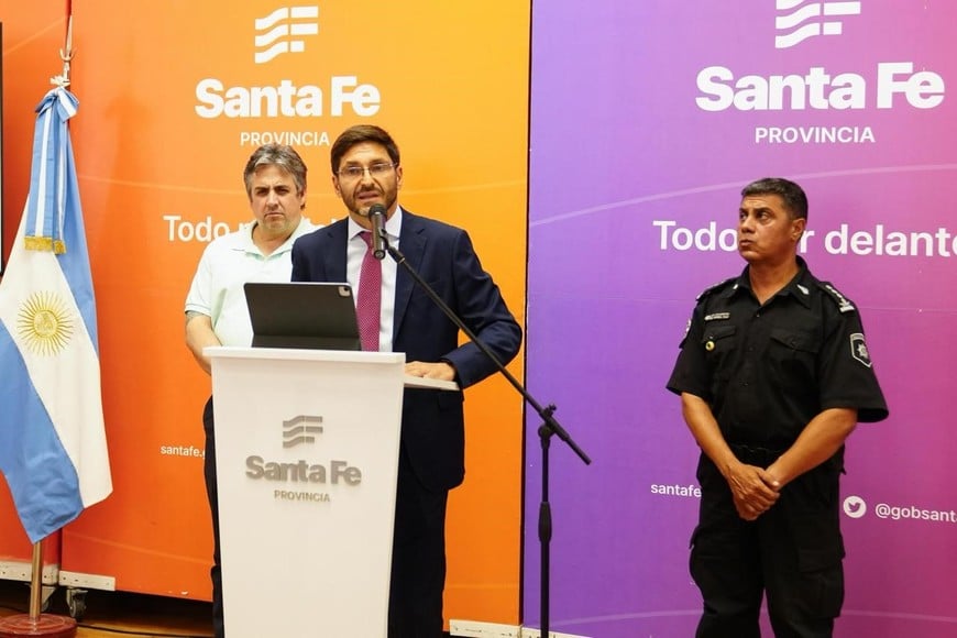 El gobernador Pullaro este miércoles desde Rosario. Crédito: Gobierno de Santa Fe