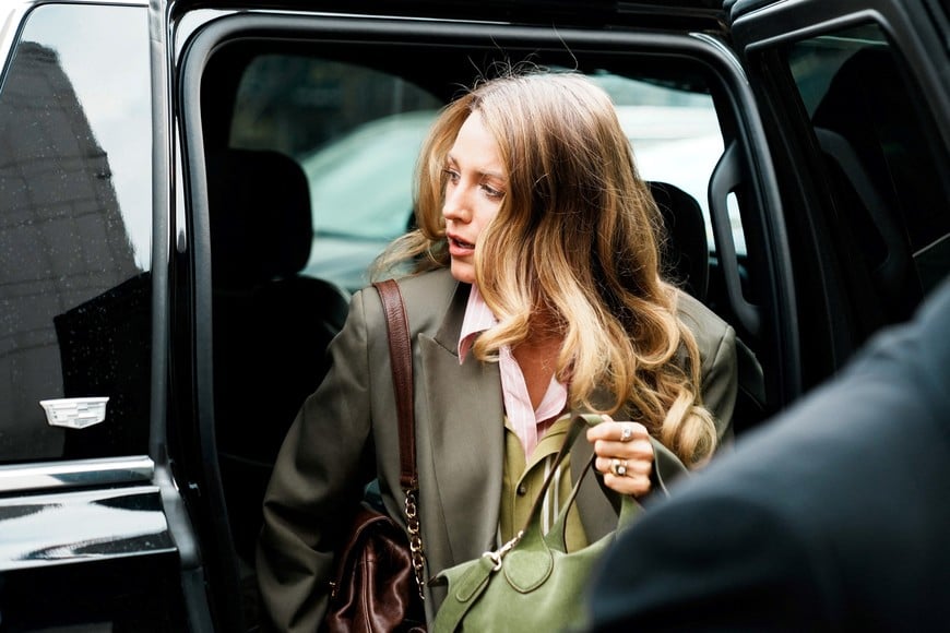 Actor Blake Lively arrives for 'settlement conference' at the United States District Court in New York City, U.S., February 11, 2026.  REUTERS/Eduardo Munoz