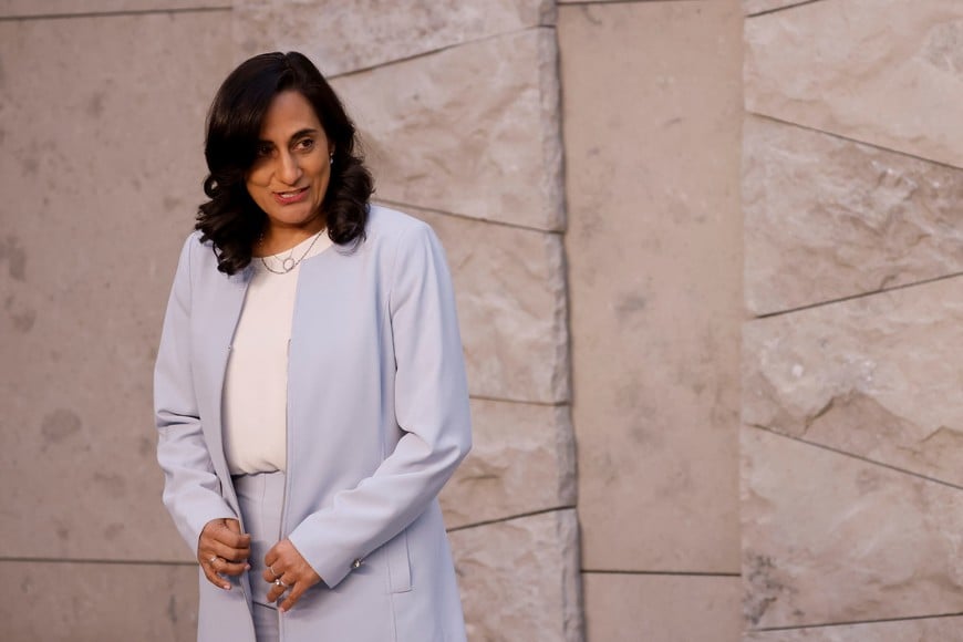 Canada's Defence Minister Anita Anand attends a photo op during a NATO defence ministers' meeting at the Alliance's headquarters in Brussels, Belgium February 15, 2023. REUTERS/Johanna Geron