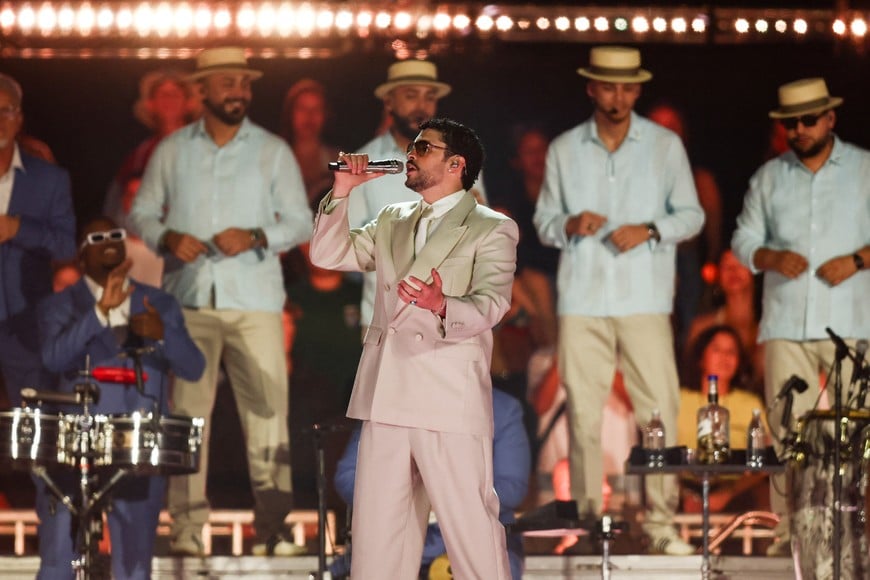 Puerto Rican singer Bad Bunny performs at his "DeBI TiRAR MaS FOToS World Tour" concert in Buenos Aires, Argentina, February 13, 2026. REUTERS/Tomas Cuesta