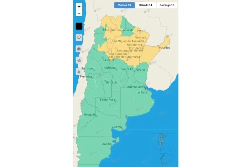 Alerta amarilla por tormentas y poisble caída de granizo en diez provincias. Crédito: NA.