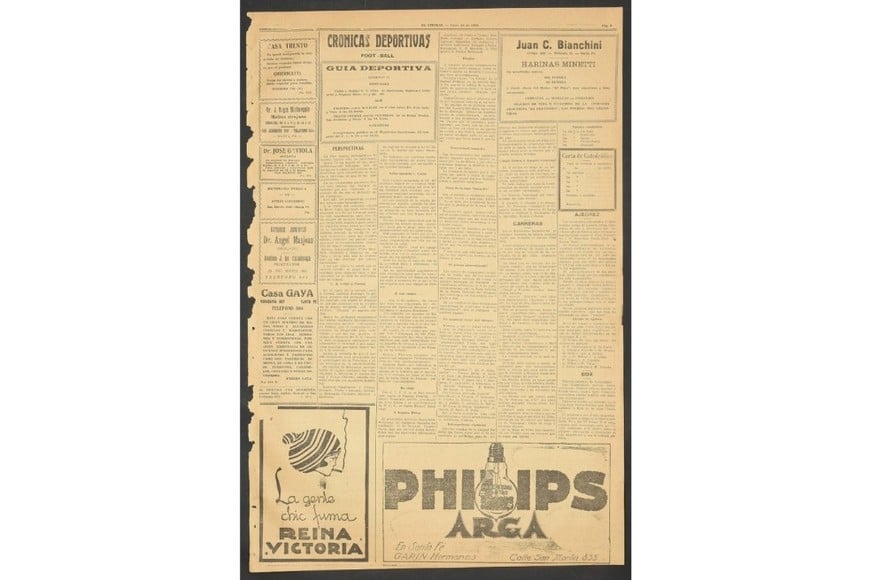 Primeras crónicas deportivas de El Litoral en 1922 donde aparece Colón de Santa Fe.