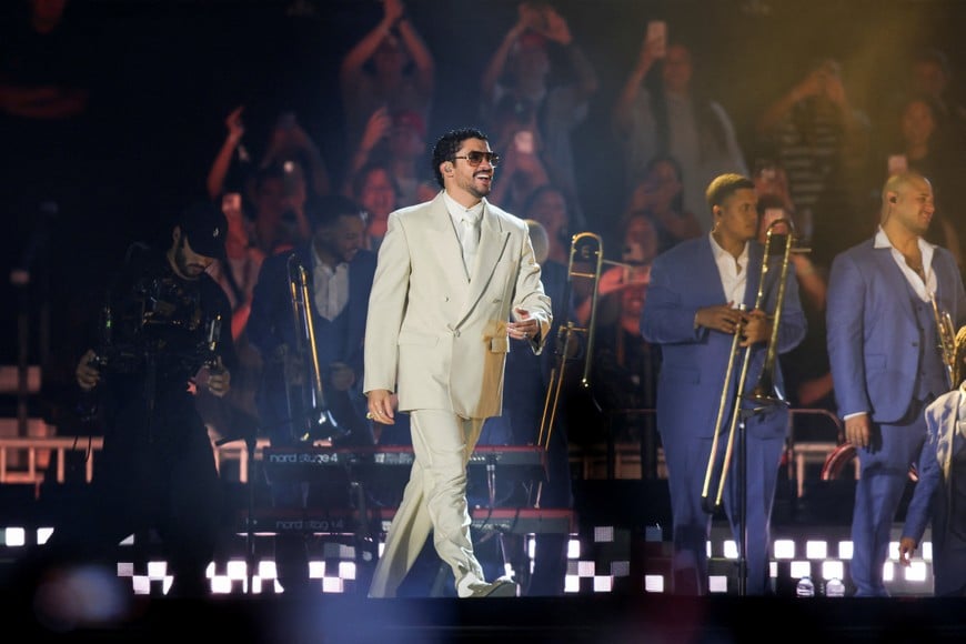 Puerto Rican singer Bad Bunny performs at his "DeBI TiRAR MaS FOToS World Tour" concert in Buenos Aires, Argentina, February 13, 2026. REUTERS/Tomas Cuesta