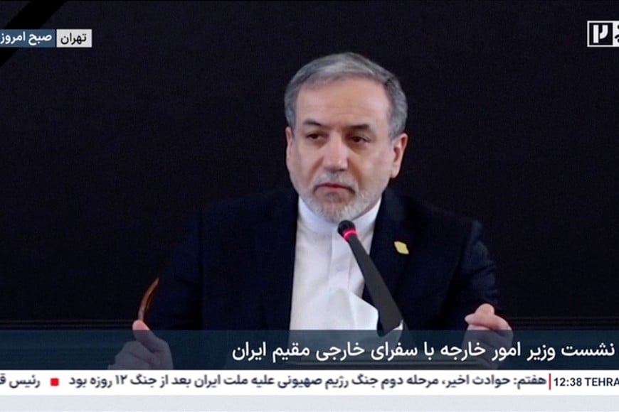 Iranian Foreign Minister Abbas Araghchi makes a speech amid amid evolving anti-government unrest, in Tehran, Iran, January 12, 2026, in this screengrab obtained from a handout video. IRIB/Handout via REUTERS THIS IMAGE HAS BEEN SUPPLIED BY A THIRD PARTY. IRAN OUT. NO COMMERCIAL OR EDITORIAL SALES IN IRAN. NO USE IRAN, BBC PERSIAN. NO USE VOA PERSIAN. NO USE MANOTO. NO USE IRAN INTERNATIONAL. NO RADIO FARDA. OVERLAY FROM SOURCE.