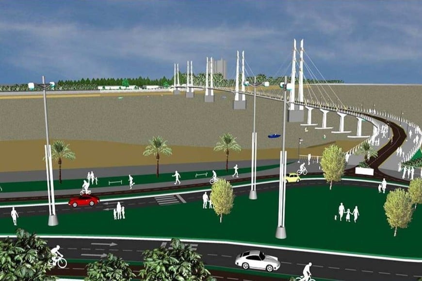 Ciclopuente. Lo proyectó el ingeniero Leandro Viña en el 2012, para su tesis de grado en la UTN. 

Foto: Archivo El Litoral