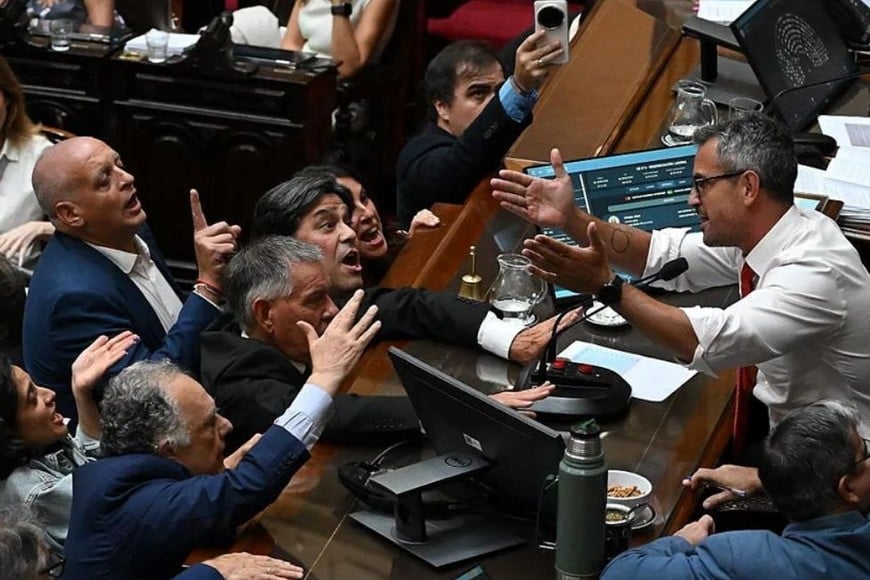 Martín Menem y diputados opositores. Créditos: NA