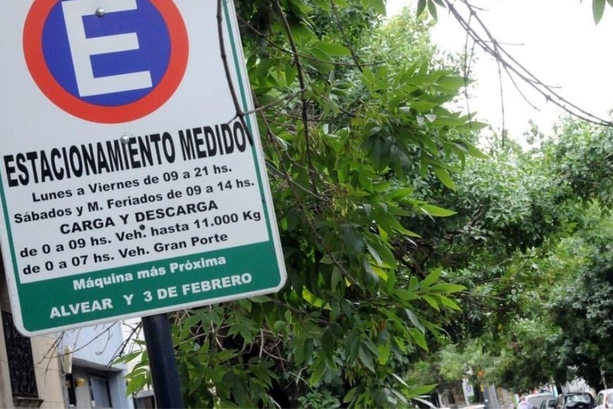 Cartelera actual del estacionamiento medido en la ciudad de Rosario. Crédito: Municipalidad de Rosario