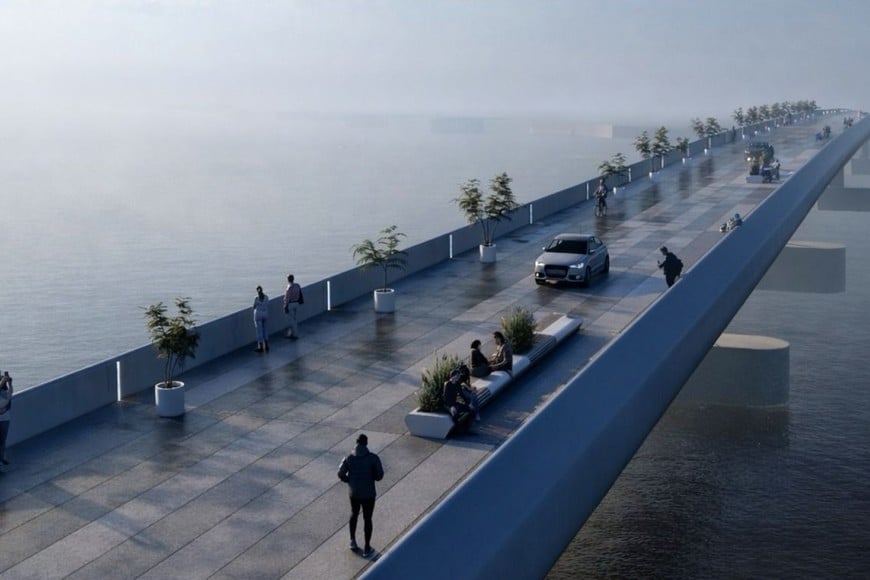 Maqueta de detalle de cómo será el nuevo puente sobre la Setúbal.

Gobierno Provincial.