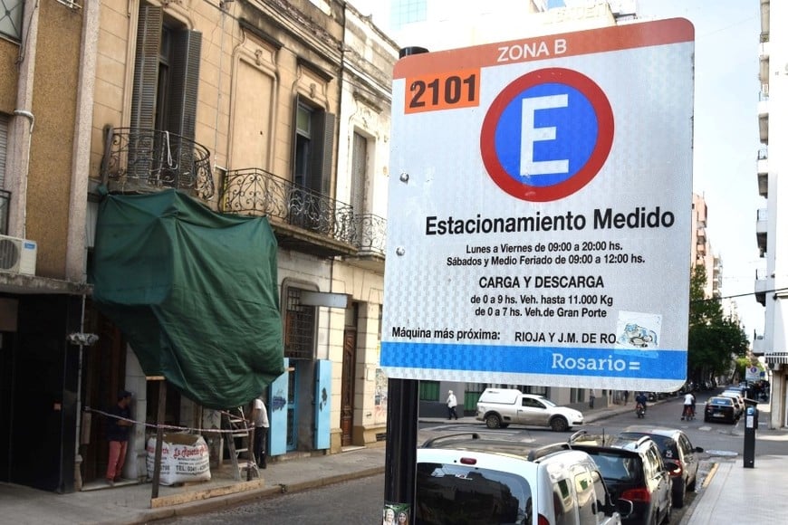 Cartelera actual del estacionamiento medido en la ciudad de Rosario. Crédito: Municipalidad de Rosario