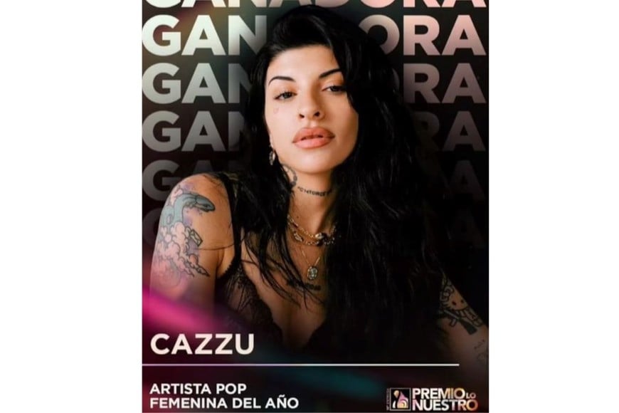 Cazzu se alzó como Ganadora Artista Pop Femenina del Año en Premio Lo Nuestro 2026.