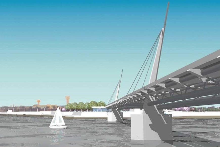 Puente peatonal. Uno de los dos primeros premios del concurso Homenaje al tercer milenio, que organizó el municipio para el 2000. 

Foto: Archivo El Litoral