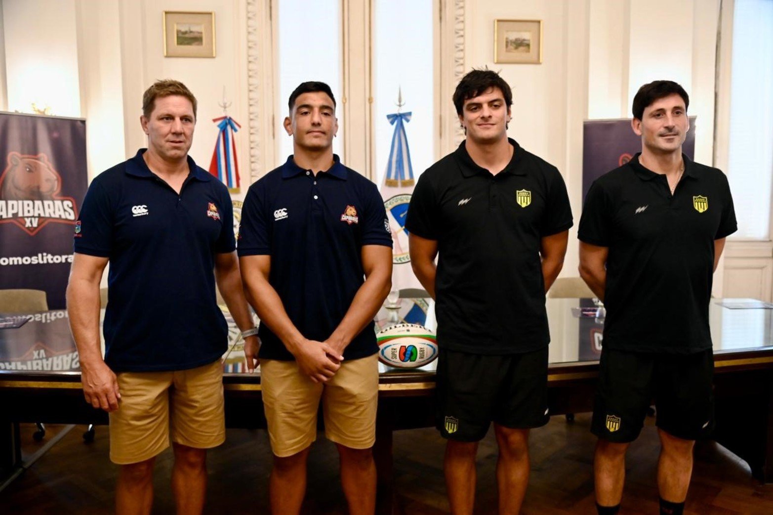 Presentación del partido de Capibaras XV-Peñarol en Rosario. Foto: Marcelo Manera