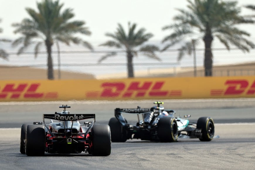 Formula One F1 - Pre Season Testing - Bahrain International Circuit, Sakhir, Bahrain - February 20, 2026
Mercedes' Andrea Kimi Antonelli and Audi's Nico Hulkenberg during the pre season testing REUTERS/Hamad I Mohammed