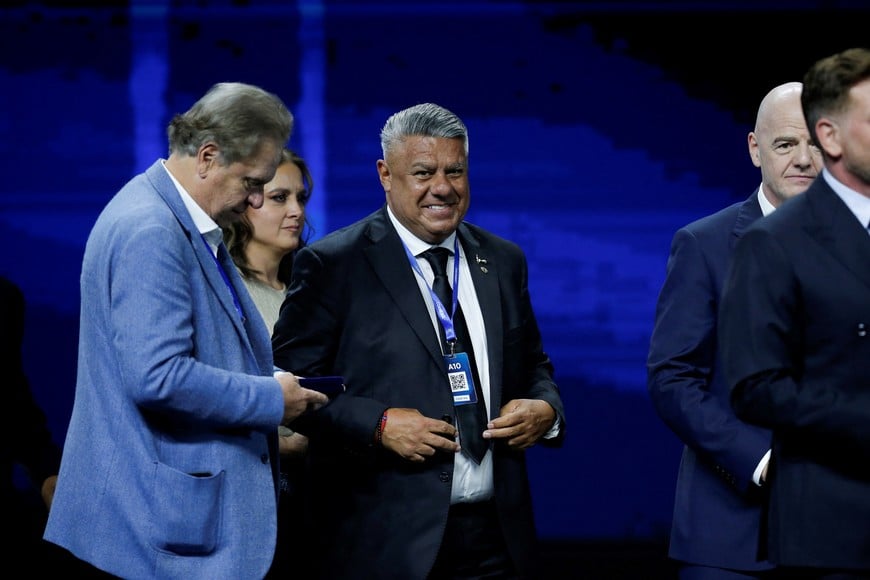 Argentine Football Association president Claudio Tapia attends a gala celebrating Conmebol's President Alejandro Dominguez's 10th anniversary as head of the organization, in Asuncion, Paraguay, January 26, 2026. REUTERS/Cesar Olmedo