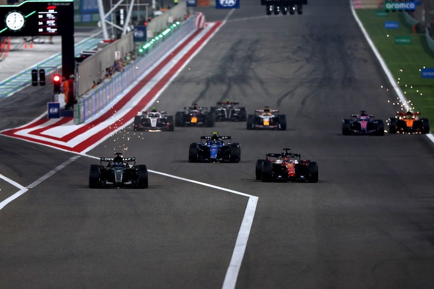Formula One F1 - Pre Season Testing - Bahrain International Circuit, Sakhir, Bahrain - February 20, 2026
General view of a practice start of a race during pre season testing REUTERS/Hamad I Mohammed