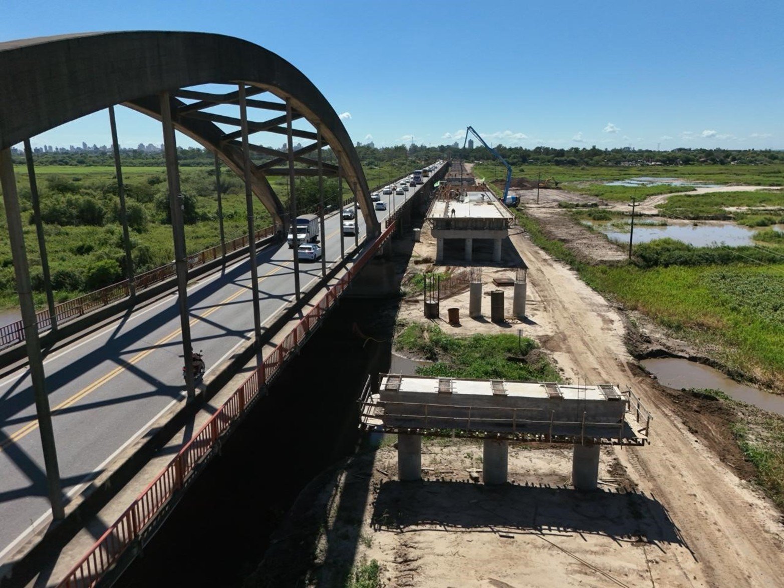 Desde el drone de El Litoral: así avanza el nuevo Puente Carretero
