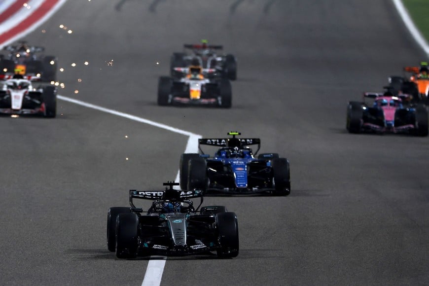 Formula One F1 - Pre Season Testing - Bahrain International Circuit, Sakhir, Bahrain - February 20, 2026
Mercedes' George Russell during a practice start of a race in pre season testing REUTERS/Hamad I Mohammed