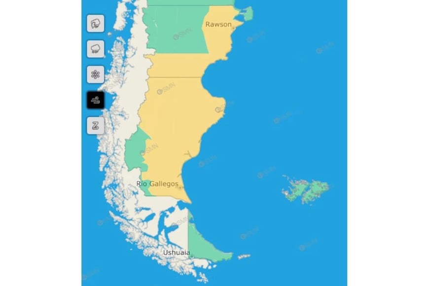 Las zonas afectadas por tormentas para este lunes.