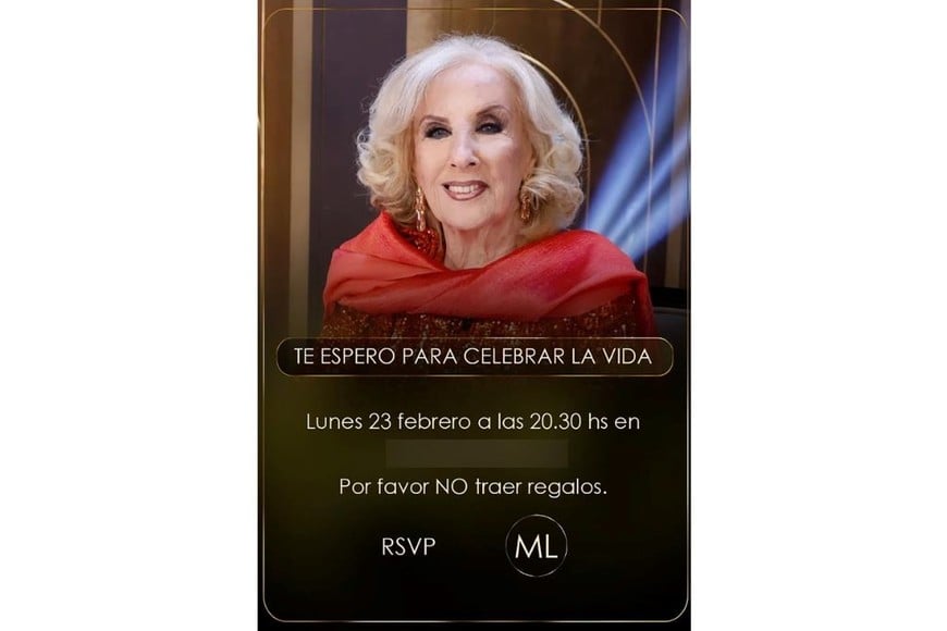 Invitación sin regalos: “Te espero para celebrar la vida… Por favor, no traer regalos”, pidió en la convocatoria.