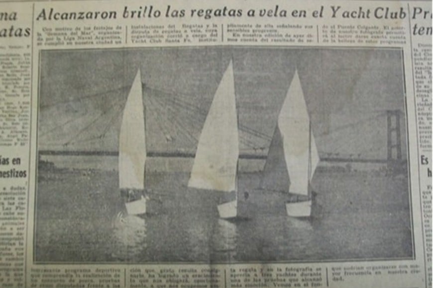 Las regatas de veleros, en las crónicas de El Litoral. Archivo.