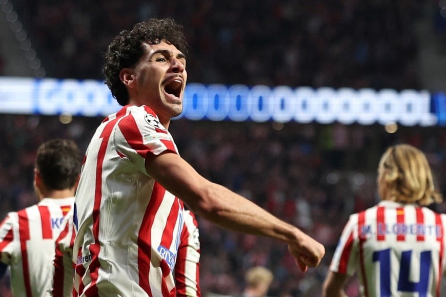 Soccer Football - UEFA Champions League - Play Off - Second Leg - Atletico Madrid v Club Brugge - Riyadh Air Metropolitano, Madrid, Spain - February 24, 2026
Atletico Madrid's Johnny Cardoso celebrates scoring their second goal REUTERS/Violeta Santos Moura