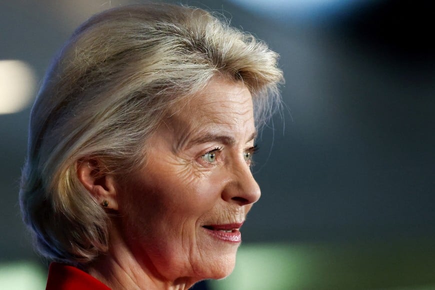 European Commission President Ursula von der Leyen addresses a conference on the EU's eastern regions bordering Russia, Belarus and Ukraine, in Brussels, Belgium, February 26, 2026. REUTERS/Yves Herman