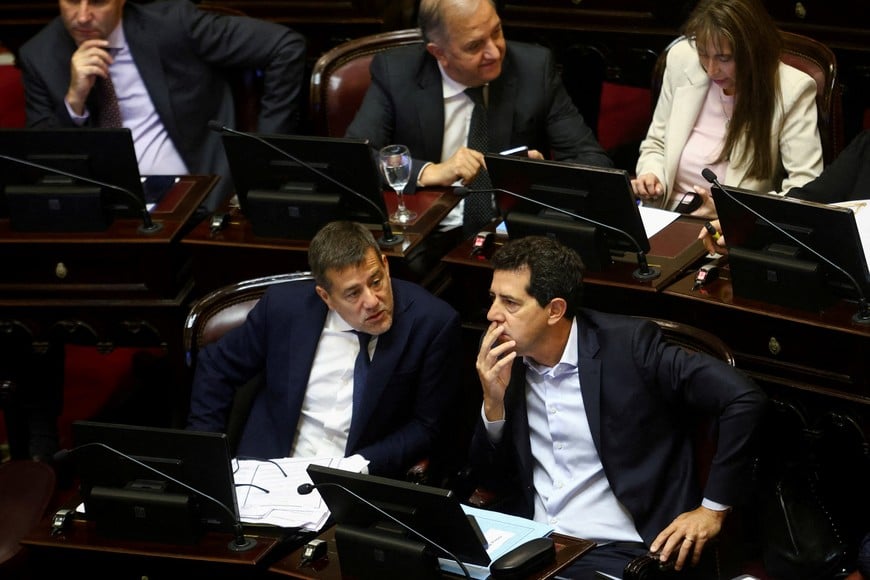 Senator Eduardo de Pedro attends a session of Argentina's Senate to discuss a juvenile criminal law aimed at lowering the age of criminal responsibility, in Buenos Aires, Argentina, February 27, 2026. REUTERS/Matias Baglietto