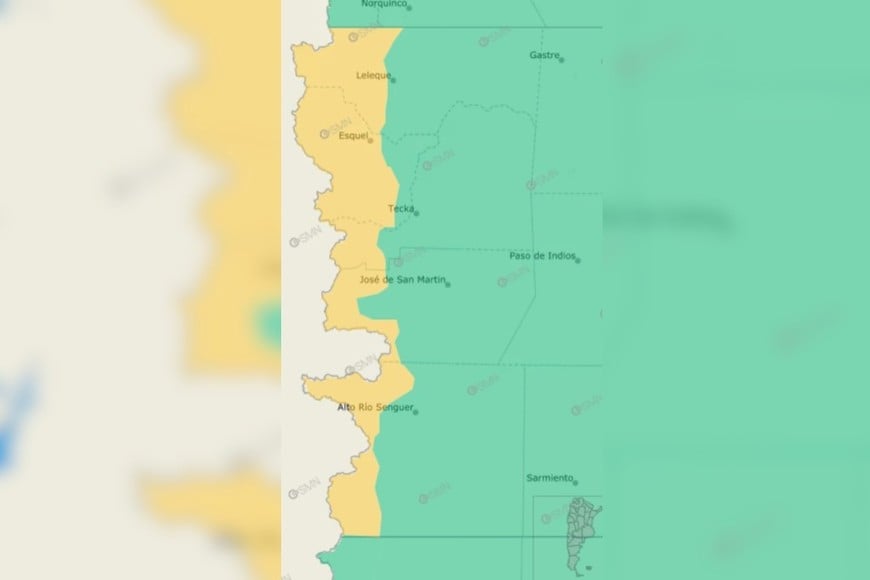 Hay alerta amarilla por tormentas y lluvias fuertes.