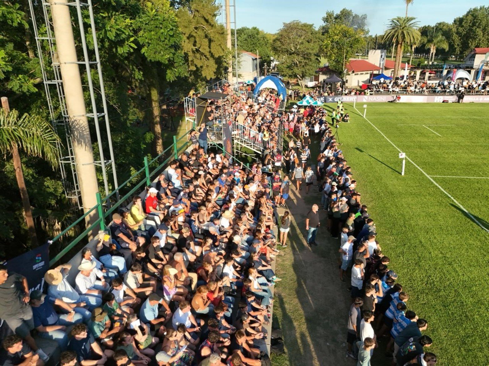 Vista aérea del partido entre Capibaras XV vs. Cobras en el marco de la Fecha 2 del Super Rugby Americas. 