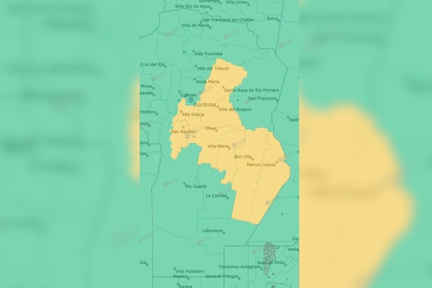 Hay alerta amarilla por tormentas y lluvias fuertes.