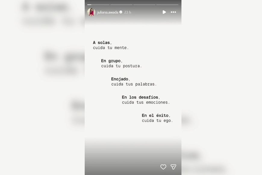 El posteo de Juliana.