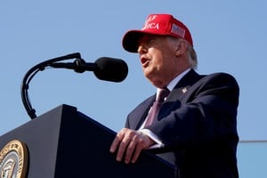 U.S. President Donald Trump delivers remarks at the Port of Corpus Christi in Corpus Christi, Texas, U.S., February 27, 2026. REUTERS/Elizabeth Frantz